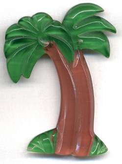 BP103 lucite twin palm tree pin